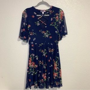 Bongo Blue Floral Cottage Dress Size M